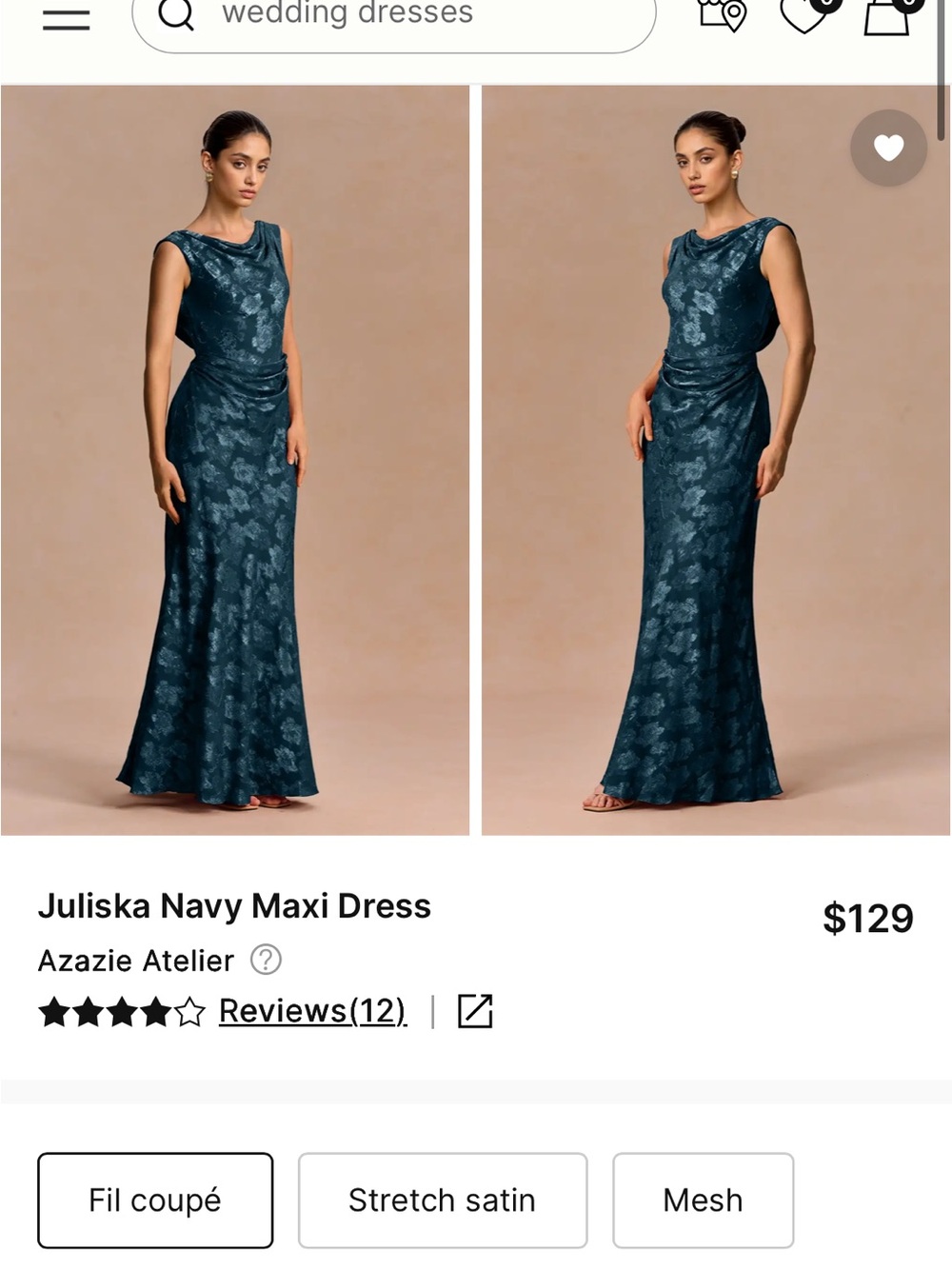 Azazie Teal Floral Maxi Dress